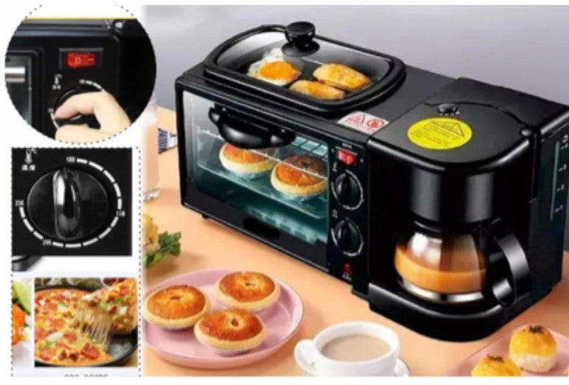 HORNO ELÉCTRICO CAFETERA FREIDORA 3 EN 1